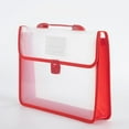 thumbnail image 3 of Portable Student Book Pouches Document Storage Bag Handheld Large Capacity Document Folder Organizer PP Plastic Waterproof Transparent Clear File Folder with Snap Buckle Closur for Office Schoo, 3 of 5