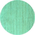 thumbnail image 1 of Ahgly Company Indoor Round Solid Turquoise Blue Modern Area Rugs, 5' Round, 1 of 4