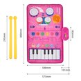 thumbnail image 3 of Matriz musical Tapete musical Teclado de piano y tapete de tambor con 2 palos Tapete de juego musical Volumen ajustable Juguetes de aprendizaje para bebés Juguetes para niños pequeños Regalos de cumpl, 3 of 8