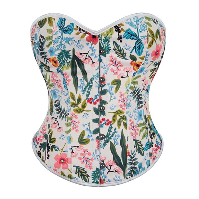 Faja reductora de cintura para mujer, con estampado de girasoles, estilo vintage, con tirantes tipo corsé, sin mangas