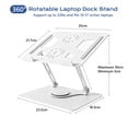 thumbnail image 7 of Couradric Aluminum Laptop Stand – 360° Rotating, Ergonomic Foldable, for 11-17.3",White, 7 of 7