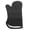 Black, variant on Riousery Gray Silicone Oven Mitts Oblique Mouth Texture Nonslip Soft Durable Flexible Cotton Lining Mittens (15 inches / 38 cm)