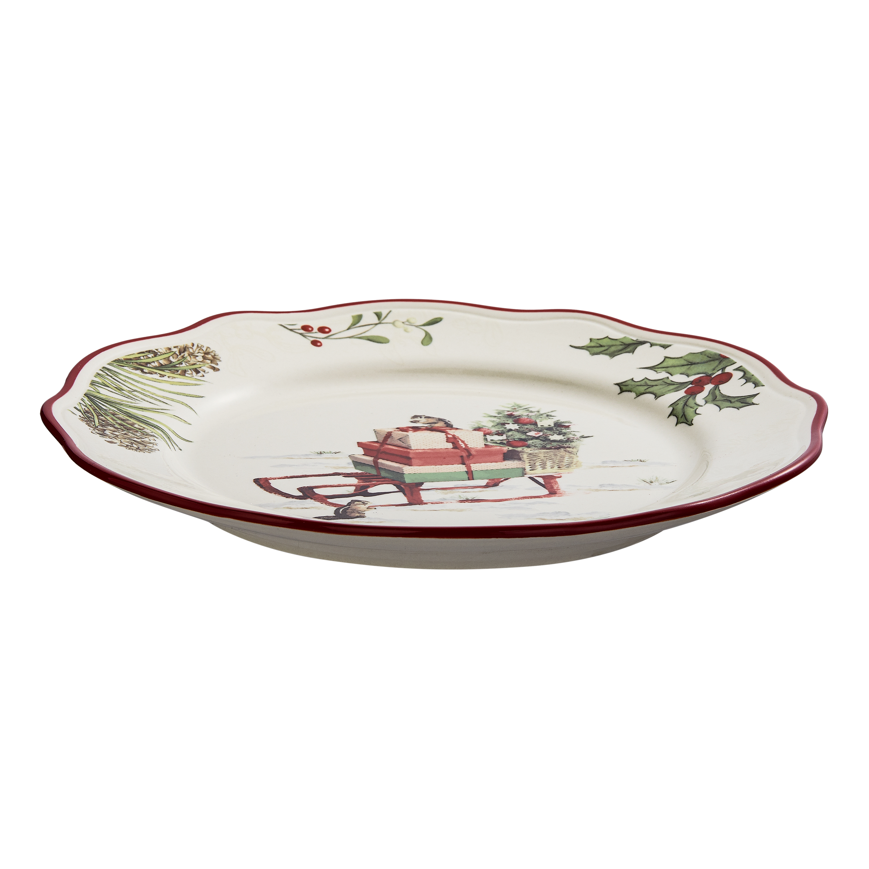 Better Homes & Gardens Heritage Holly Christmas Salad Plate, Set of 4