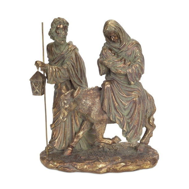 12" Bronze Holy Family Nativity Scene Christmas Tabletop Decor