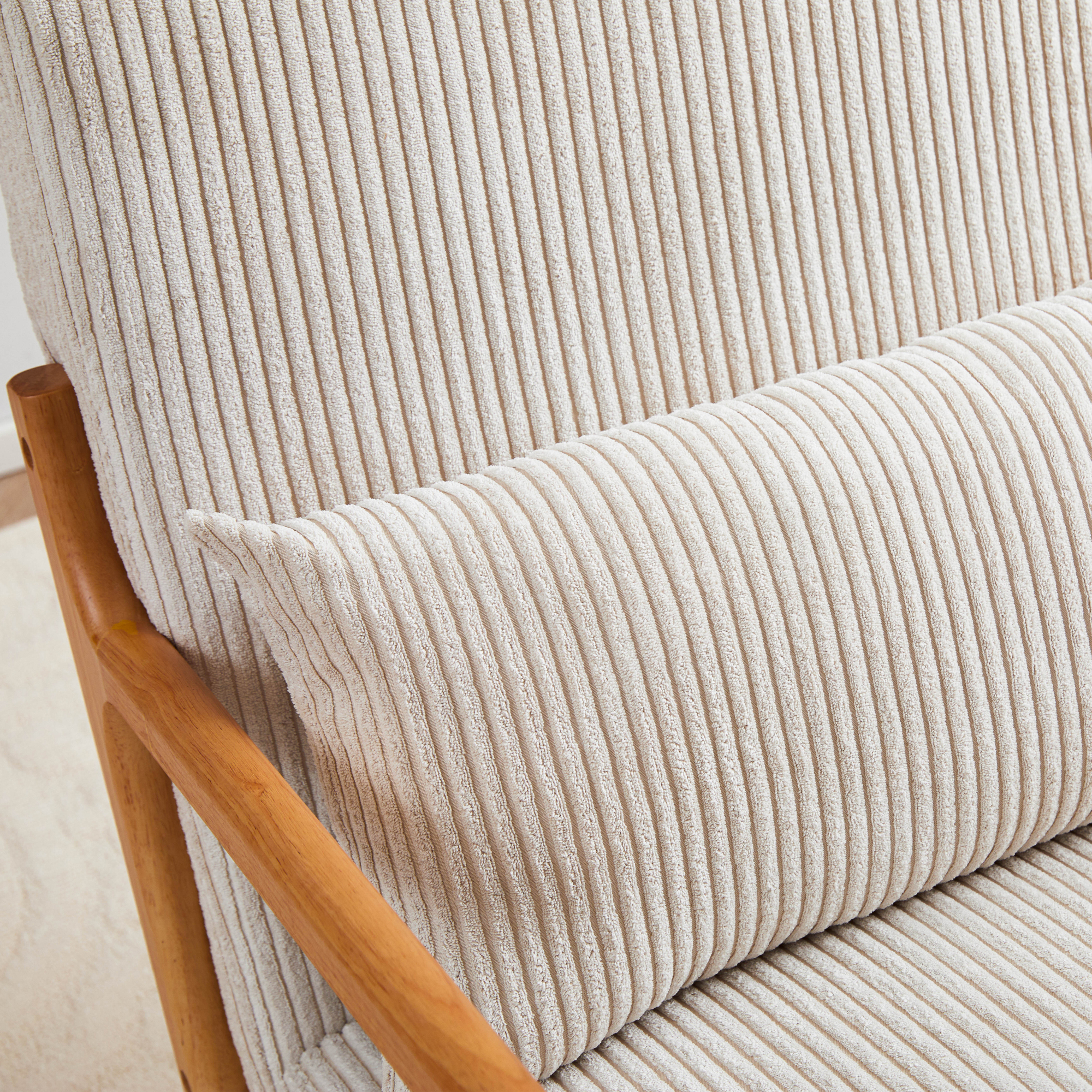 HOQBN Modern Accent Chair,Upholstered Armchair with Pillow, Solid Wood Frame Reading Chair for Living Room Bedroom Balcony,Beige01