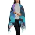 thumbnail image 2 of Gaeub Cute Fuzzy Fantasy Creatures Print Tassel Scarf,Wraps Scarves for Women,Winter Scarf,Cold Weather Shawls,Ideal for Travel, 2 of 8