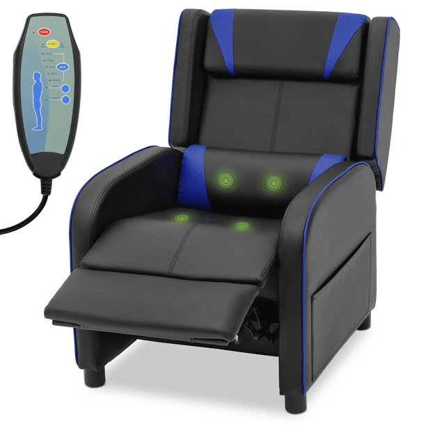 Magshion Massage Gaming Chair Recliner with Remote, PU Leather Video
