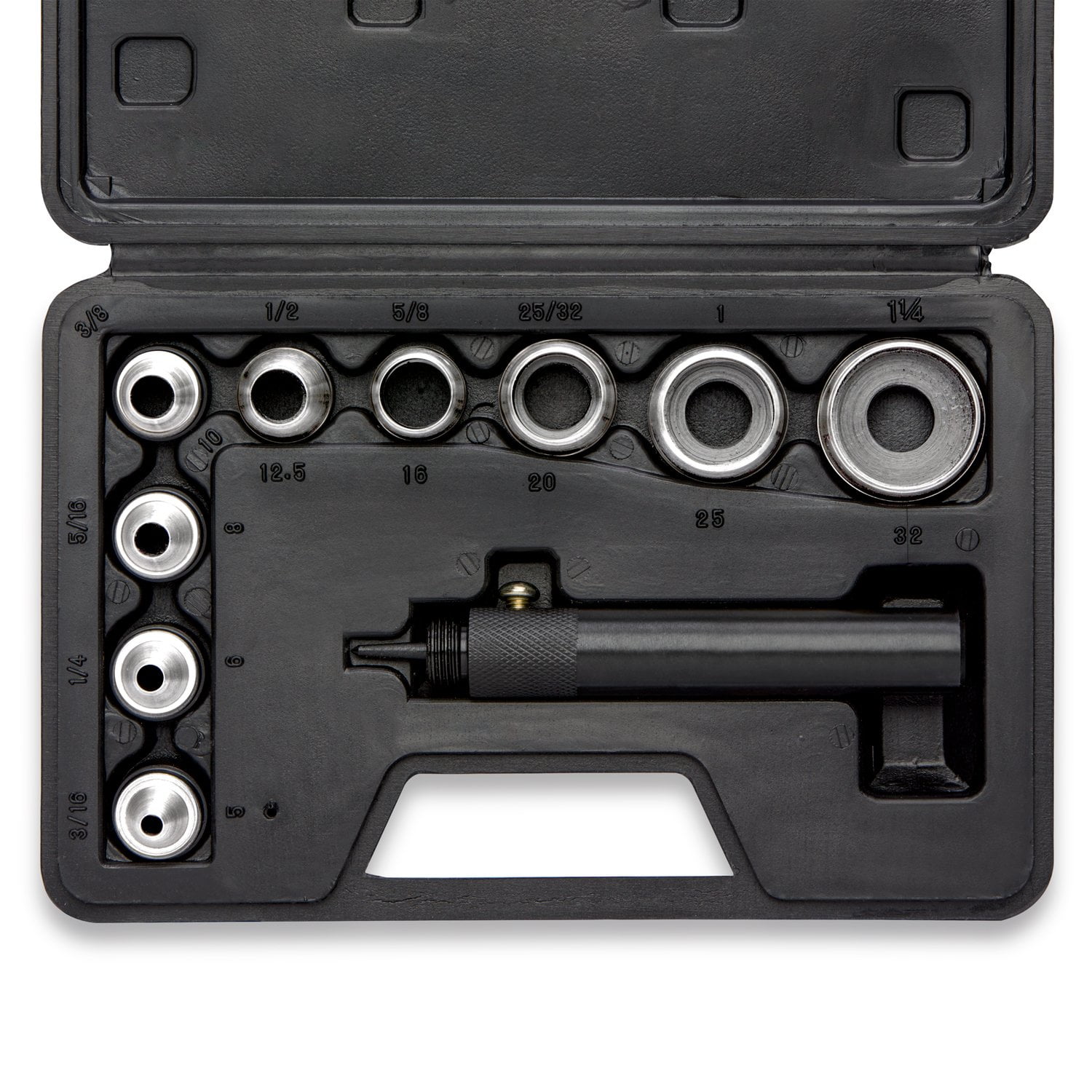 02614A Interchangable Hollow Hole Punch Set with Handle, Heavy Duty