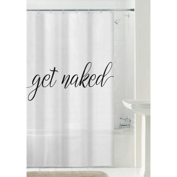 Mainstays Get Naked PEVA Shower Curtain, Black