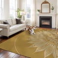 thumbnail image 3 of Brown Boho Area Rug 6x9 FT, Non Slip Living Room Throw Carpet, Middle Century Abstract Floral Ethnic Art Washable Soft Large Floor Carpet Non-Shedding Rug for Bedroom Dining Room Play Room, 3 of 9