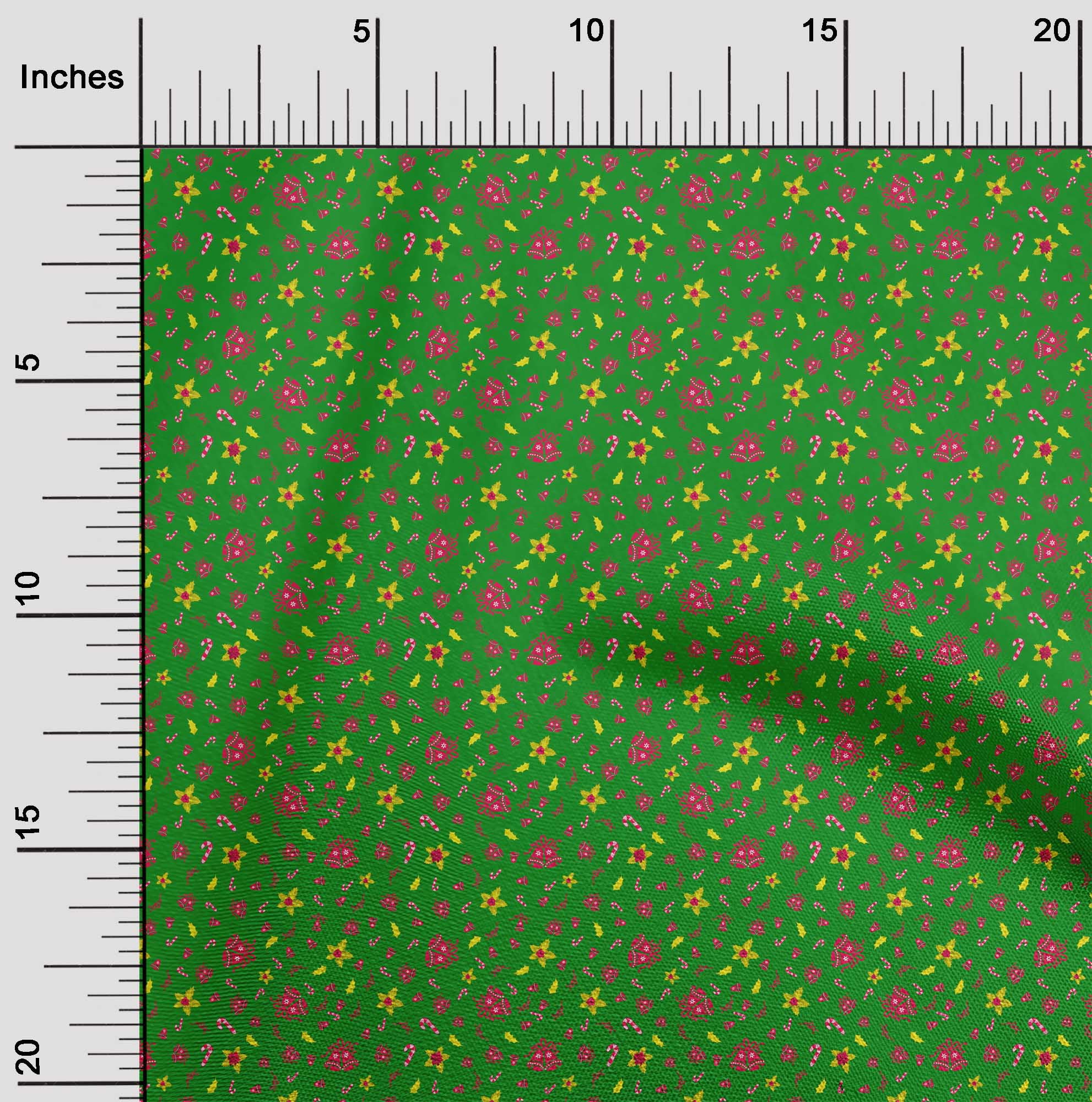 oneOone Velvet Green Fabric Christmas Quilting Supplies Print Sewing Fabric By The Yard 58 Inch Wide
