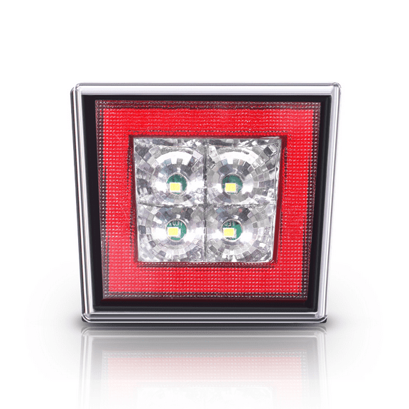 Ikon Motorsports Compatible with Universal Square Red LED Rear Tail Third 3RD Brake Lights Stop Safety Lamp