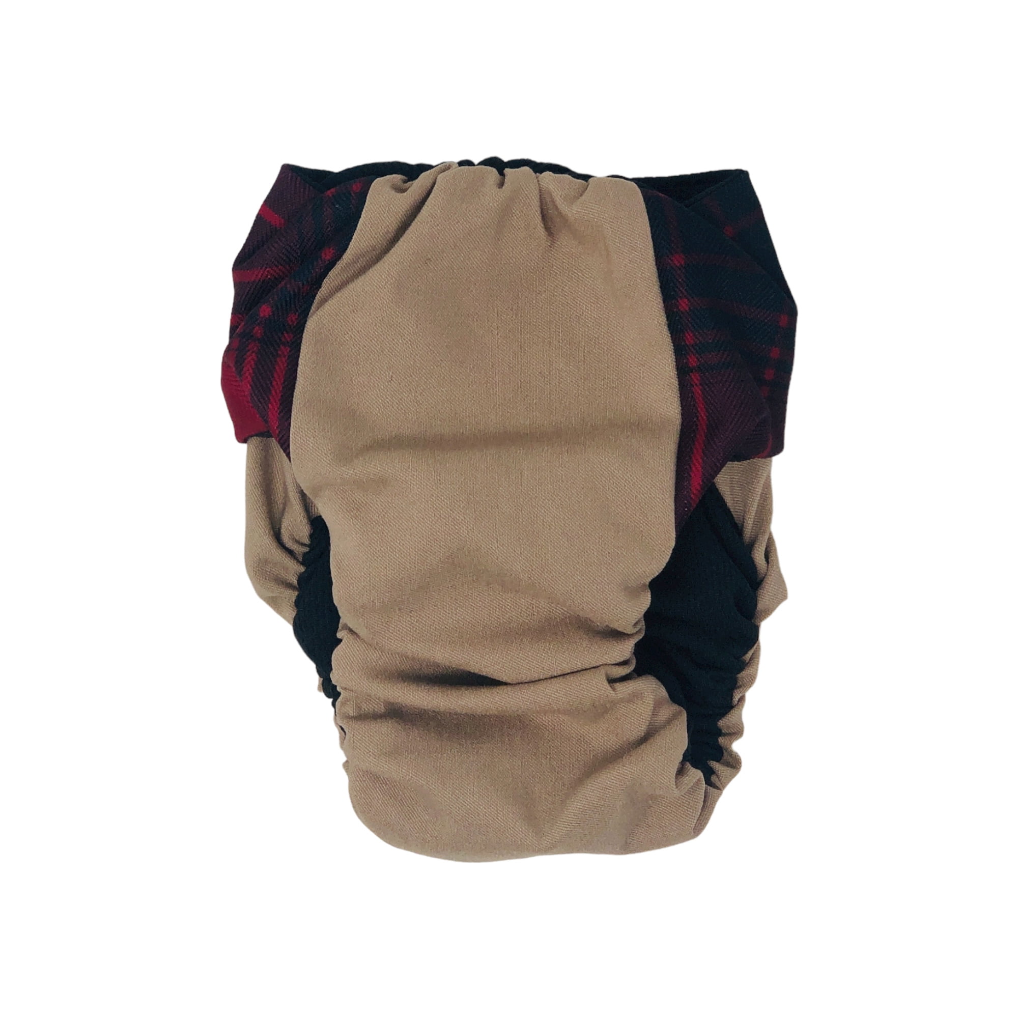 Barkertime Red Plaid on Brown Dog Diaper