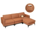 thumbnail image 1 of Costway Modular L-shaped Sectional Sofa w/ Reversible Chaise & 2 USB Ports Orange, 1 of 10