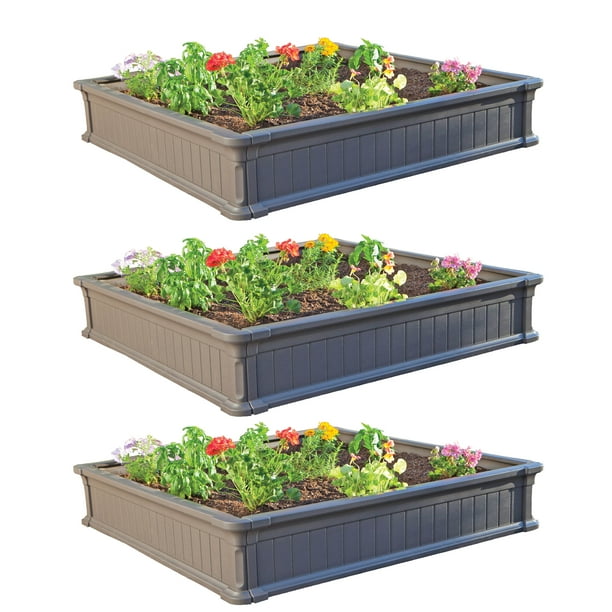 Lifetime 4' x 4' Raised Garden Kit (3 Beds), 60069