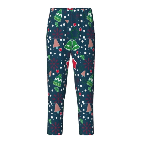 Xecao Christmas Print Teenagers' Pajama Pants Long Sleep Pants Soft Elastic Waist Pajama Bottoms Elastic waist with 2 Pockets 5-16 Years-XS(5-6)