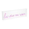 thumbnail image 2 of La Vie En Rose 20" X 6" Contemporary Glam Acrylic Box USB Operated LED Neon Light, Pink, 2 of 7
