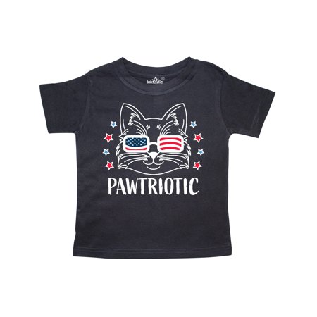

Inktastic Pawtriotic with Cat in American Flag Sunglasses Gift Toddler Boy or Toddler Girl T-Shirt