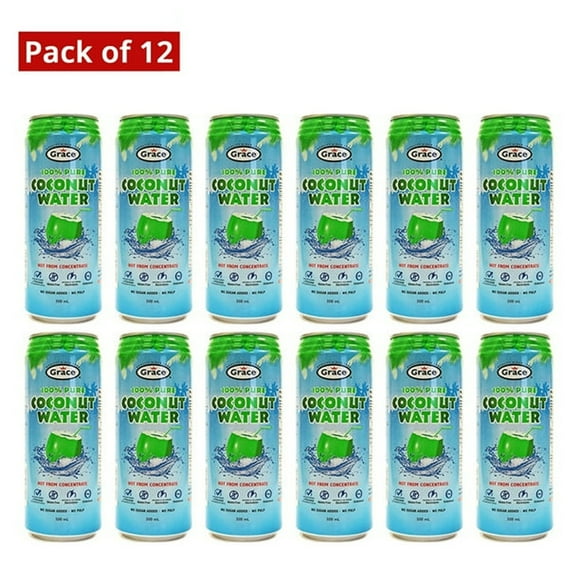 Grace Eau de Coco Pure à 100 % 500ml (12 Pack)