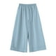 thumbnail image 4 of WILLBEST Pantalones Casuales de Mujer, de Cintura Alta, con Pierna Ancha y Corte Recortado, Ideales para Actividades al Aire Libre, Relajación y Comodidad Diaria. Extra Grande, 4 of 4