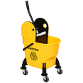 thumbnail image 1 of HOMCOM 6.9 Gal/26L Mop Bucket with Wringer, Mop Bucket on Wheels, Yellow, 1 of 10