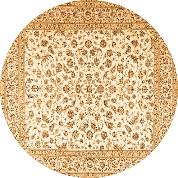 Ahgly Company Indoor Round Persian Orange Traditional Area Rugs, 8' Round