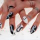 thumbnail image 4 of UBIUO 24pcs Matte Fake Nails Medium Almond Acrylic Nails Art Punk False Nails for Party and Home DIY (Black & White)Note:No glue., 4 of 4