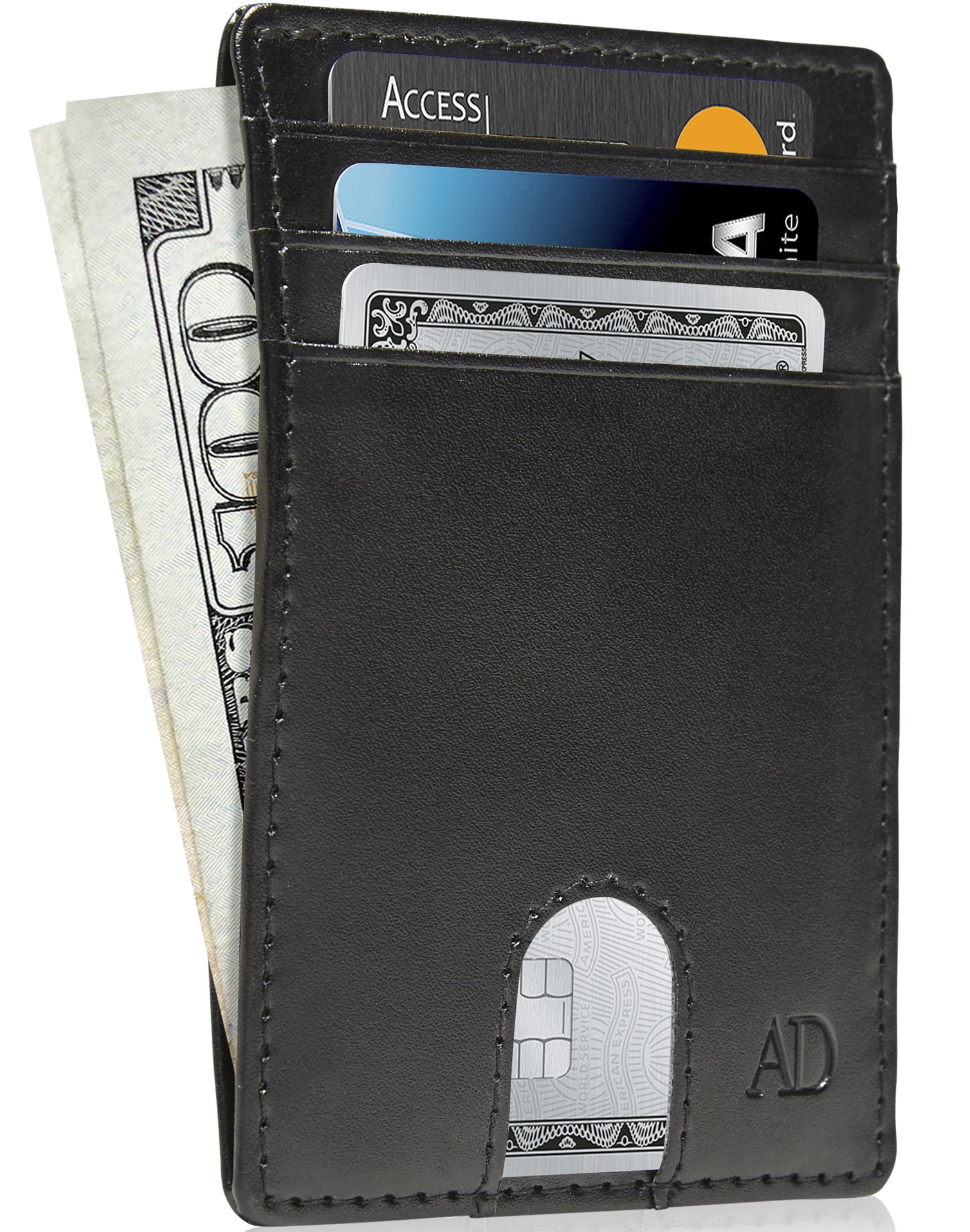 Slim Minimalist Wallets For Men - Vegan Leather Front Pocket Thin Mens ...