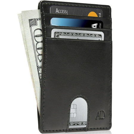 Slim Minimalist Wallets For Men - Vegan Leather Front Pocket Thin Mens Wallet RFID Credit Card Holder Gifts For Men