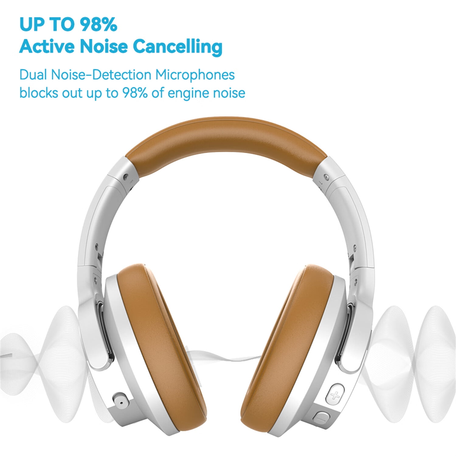 Free Shipping Mixcder E9 Noise Cancelling Headphones Wireless Bluetooth over Ear Headphones with Microphone aptX HD Silver Walmart