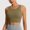 Khaki, variant on Womens High Impact Sports Bra - Seamless Racerback Workout Crop Top, Moisture Wicking Gym Running Yoga Bra in Black,Size L
