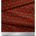 thumbnail image 2 of Soimoi Red Cotton Voile Fabric Cedar Leaves Decor Fabric Printed Yard 42 Inch Wide, 2 of 3
