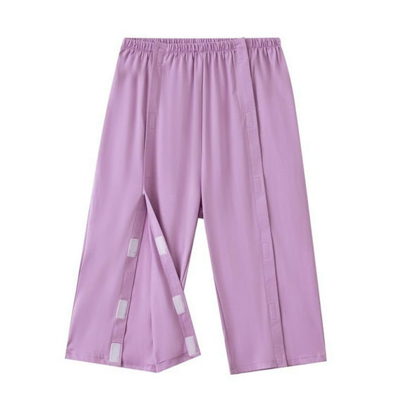Kvture Bedridden Patient Clothing Patient Shorts Tear Away Shorts Soft Cozy Cotton Post Surgery Recovery Shorts Purple M