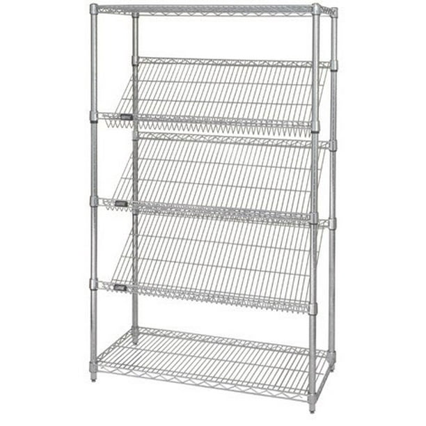24" Deep x 48" Wide x 74" High 5 Tier Slanted Wire Shelf Starter