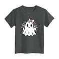 thumbnail image 5 of NIEWTR Girls Kids halloween Crew Neck Short Sleeve Cartoon Holiday Print Soft Loose Halloween Casual Tee Tops Lovely Tops(7-8 Years), 5 of 5