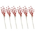 thumbnail image 1 of 6 piezas florero ramas de bayas rama de ramita de bayas, decoración de manualidades DIY adornos de escritorio duraderos, rama de bayas artificiales rojo, 1 of 8