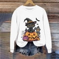 thumbnail image 3 of Craaazy Halloween Sweatshirts For Women Loose Long Sleeve Round Neck Shirts Women's Halloween Printed Pullover Tops Fall Crew Neck Sweatshirt Gifts For Women, 3 of 6