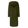 thumbnail image 5 of Women's Winter Plus Size Trench Coat Long Sleeve Plush Coat Color: Army Green Size: L, 5 of 5