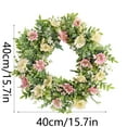thumbnail image 3 of Eespoir Front Door Fragrant Flowers Garlands, Outdoor Flower Porch Decoration, Leaves And Money s Hanging Wreath For Welcome Sign, Patio Decor, Seasonal Greeting(White), 3 of 6