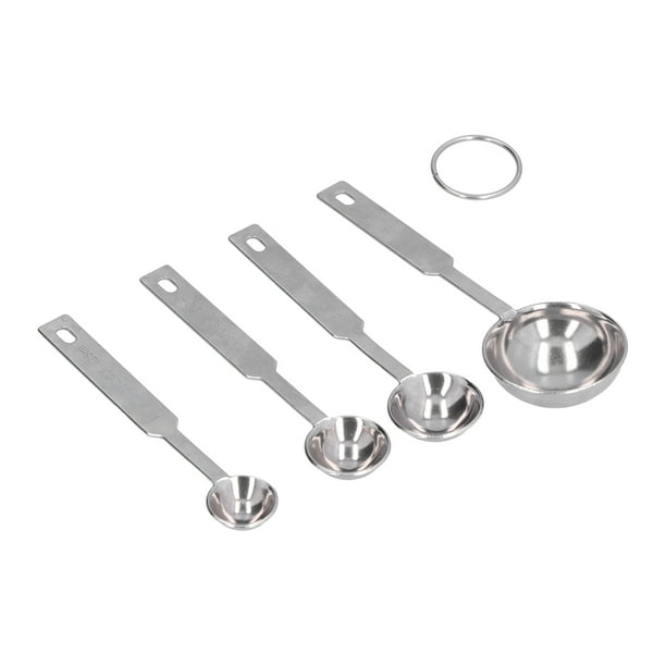 Cucharas Medidoras de Acero Inoxidable ANGGREK Juego de 4 para Medir Ingredientes Secos Y Líquidos
