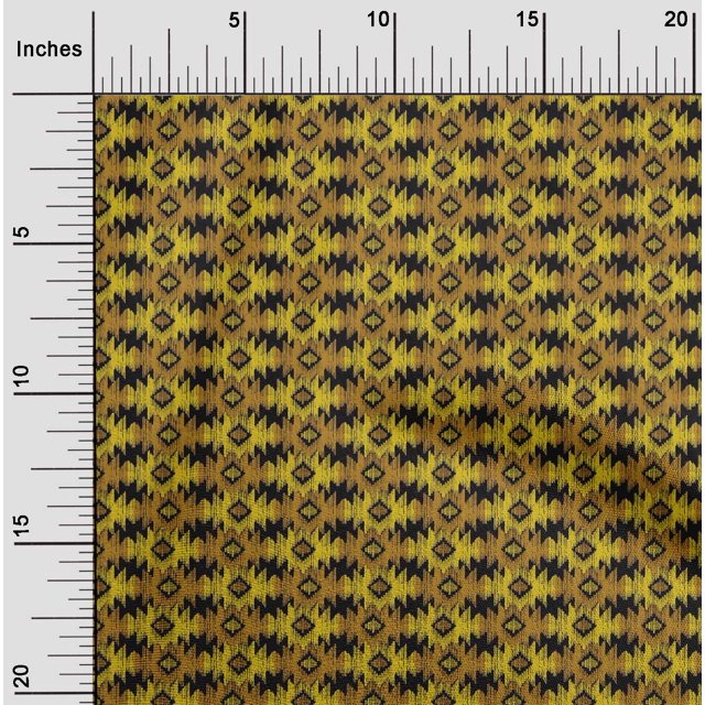 oneOone Organic Cotton Voile Fabric Geometric Ikat Printed Craft Fabric BTY 42 Inch Wide