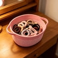 thumbnail image 6 of Linnome Woven Rope Storage Basket Desktop Organizer for Playthings Cosmetics Jewelry Non Woven Fabric 9.45x5.51 Inch, 6 of 6