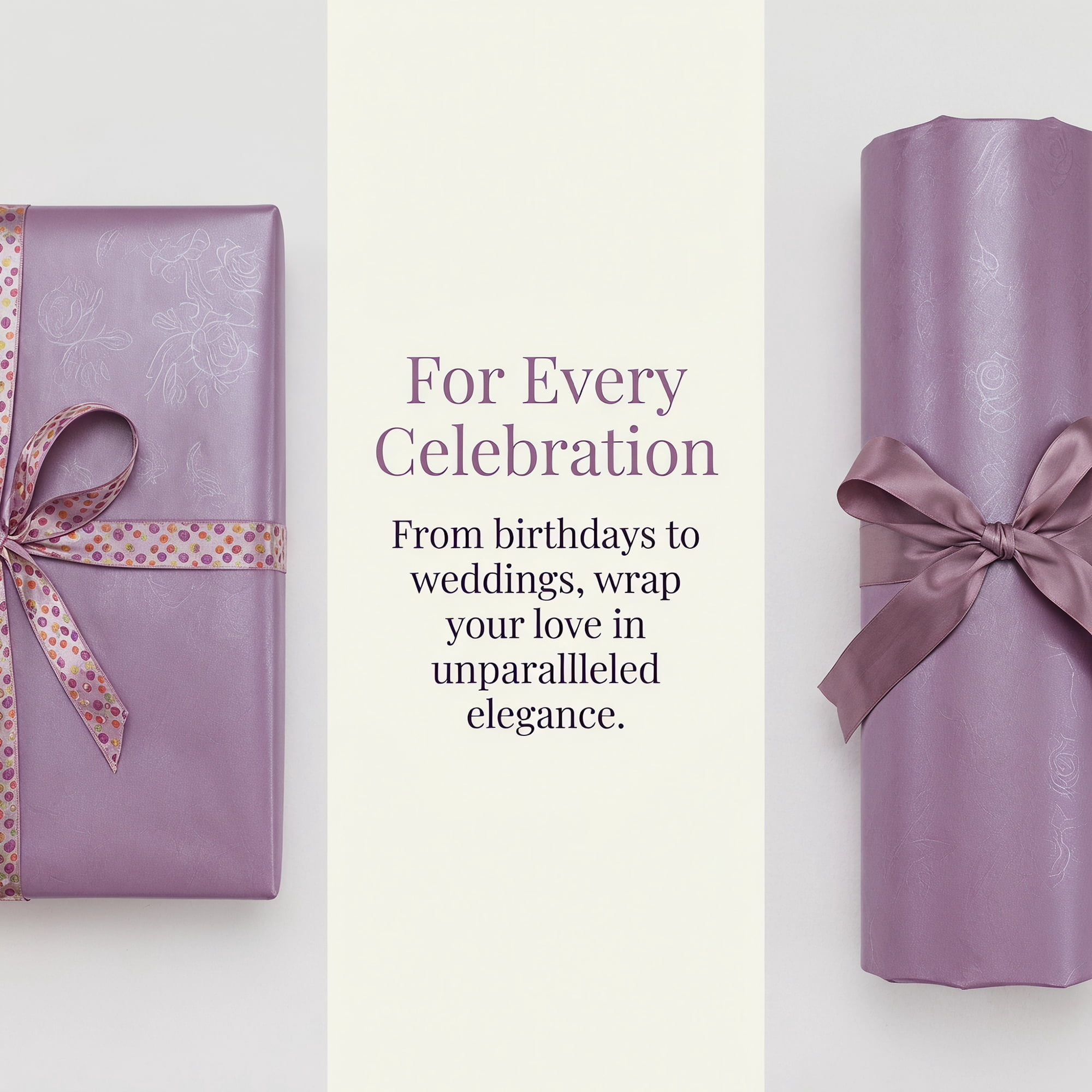 Unique Bargains Luxury Matte Gift Wrapping Paper with Rose Pattern Purple 27.6" x 19.7"