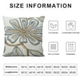 thumbnail image 4 of Jacquard Tropical Leaf Pattern Throw Pillow Covers Decorative Pillowcase 2,Blue Cream, 4 of 5