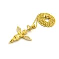 thumbnail image 3 of Stone Stud Winged Praying Halo Angel Pendant with Chain Necklace - 3mm 18" Gold-Tone Rope Chain, 3 of 4