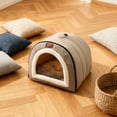 thumbnail image 5 of 2-in-1 Indoor Dog House, Portable Foldable Pet Tent & Cave Bed with Removable Cover for Small Medium Dogs, Warm Fleece Mat Included, 5 of 7