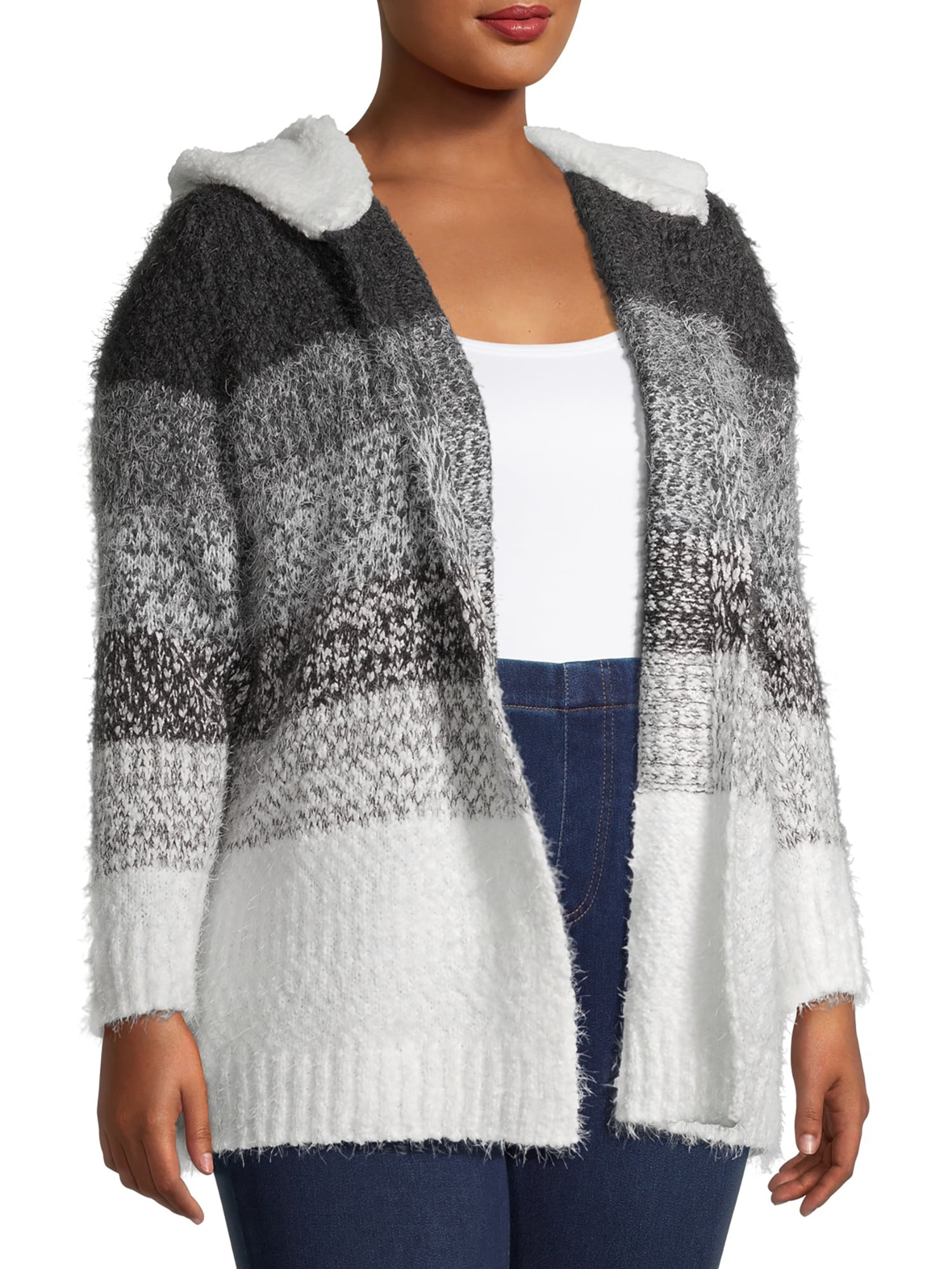 Absolutely famous hooded plaid cardigan store