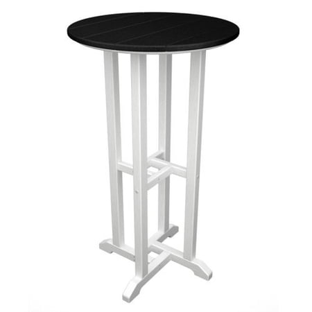 POLYWOOD; Transitional Recycled Plastic 24 in. Pub Table - Classic Dual Colors with White Frame POLYWOOD; Transitional Recycled Plastic 24 in. Pub Table - Classic Dual Colors with White Frame