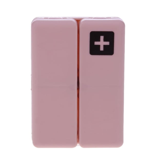 Pastillero Caja de pastillas con 7 rejillas, tapa magnética, caja de almacenamiento para tableta, herramienta de almacenamiento para el hogar (rosa) Tmvgtek Libre de BPA