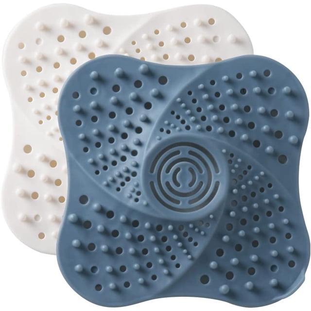 ERQVHQV 2 Piezas Recogedor de Pelo de Ducha, Filtro de Pelo de Ducha con Ventosa Colador Tapón de Fregadero Bañera Filtro Anti Cabello Filtro de Tapón de Ducha para Fregadero de Cocina Baño brillar Electrónica
